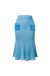 Andreeva Baby Blue Knit Skirt With Handmade Details