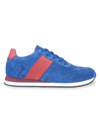 Vellapais Men's Leather Colorblock Sneakers In Blue