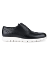 Vellapais Men's Leather Low Top Sneakers In Black