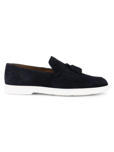 Vellapais Men's Leather Slip-on Sneakers In Blue