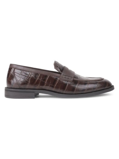Vellapais Men's Leather Loafers In Dark Brown