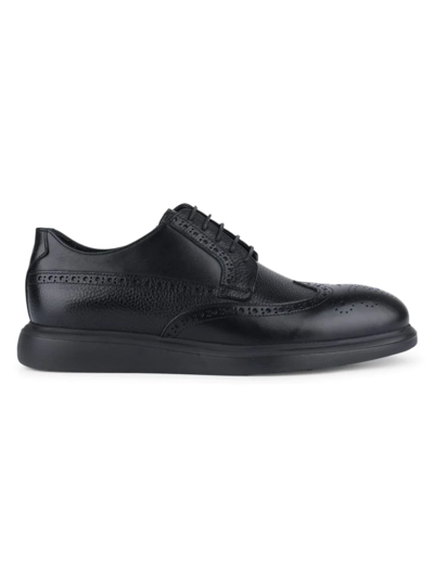 Vellapais Men's Leather Low Top Sneakers In Black