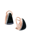 Effy Women's 14k Rose Gold, Onyx & Diamond Contoured Trapezoid Earrings In Onyx