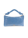 Cult Gaia Hera Nano Crystal-embellished Knotted Satin Shoulder Bag In Light Sapphire
