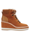 Kate Spade Women's Willow Shearling Trim Wedge Booties In Tan