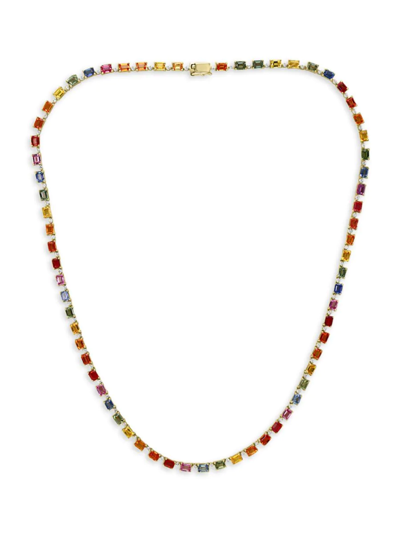 Effy Women's Watercolors 14k Yellow Gold & Multi Stone Tennis Necklace