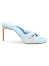 Jacquemus Bagnu Twisted-strap Terry And Leather Mules In Blue