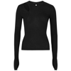 Helmut Lang Black Cut-out Cotton Top