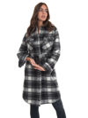 Woolrich Gentry Long Overshirt Knitted Jacket Nero-bianco  Woman In Black