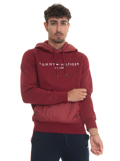 Tommy Hilfiger Sweatshirt With Hood Bordeau  Man