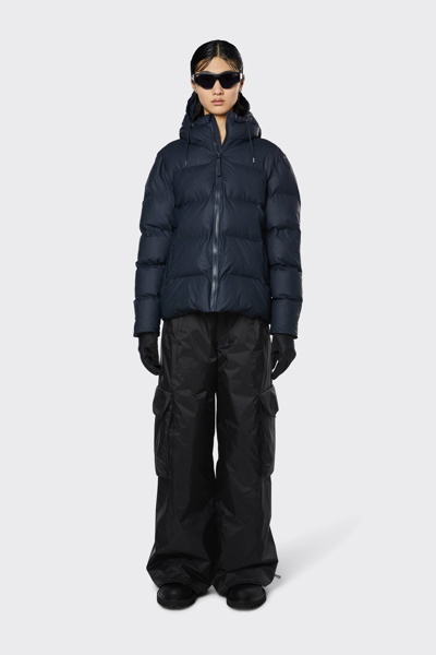 Rains Puffer Jacket In Navy