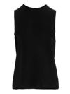 Theory Black Crewneck Top With Ruched Details On The Front In Black