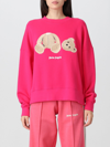 Palm Angels Bear-print Relaxed-fit Cotton Sweatshirt In Fuchsia