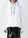 Khrisjoy Logo Drawstring Puffer Jacket In White