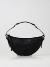 By Far Black Leather Handbag With Silver-colored Details Woman In Black