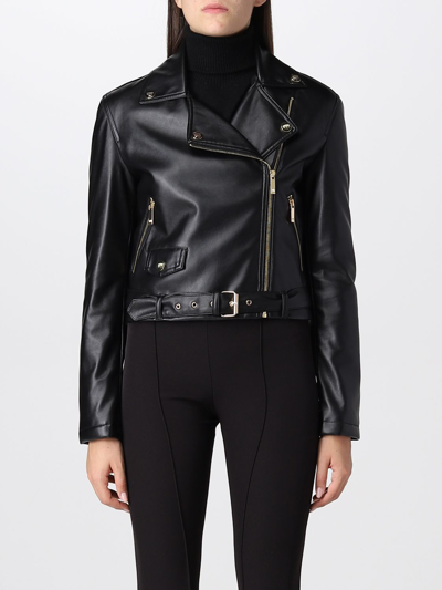 Chiara Ferragni Zip-up Faux Leather Biker Jacket In Black