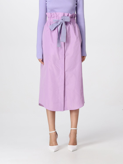 Patou Drawstring-waist Midi Skirt In Violet