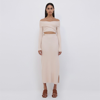 Jonathan Simkhai Archie Recycled Rib Midi Skirt In Ceramic