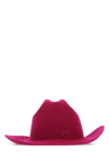 Ruslan Baginskiy Fuchsia Fedora Hat With Tonal Logo Embroidery In Wool