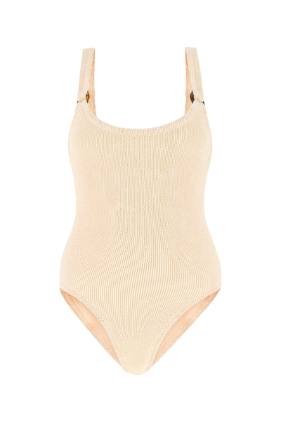 Hunza G Light Pink Stretch Nylon Domino Swimsuit