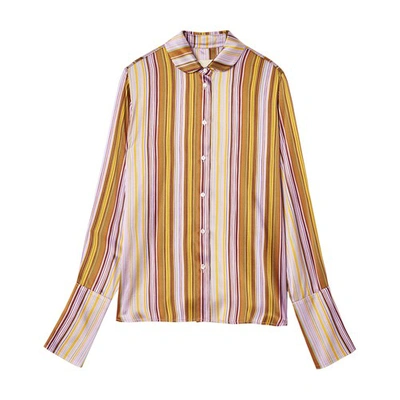 Momoní Roverella Shirt In Stretch Silk In Brown