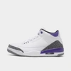 Nike Jordan Air Retro 3 Basketball Shoes In White/black/dark Iris/cement Grey