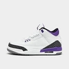 Nike Jordan Big Kids' Air Retro 3 Casual Shoes In White/black/dark Iris/cement Grey