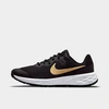 Nike Big Kids' Revolution 6 Running Shoes In Black/metallic Gold/white
