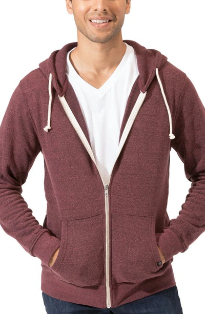 Threads 4 Thought Threads For Thought Trim Fit Heathered Hoodie In Maroon Rust