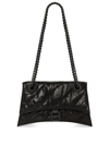 Balenciaga Medium Crush Chain Strap Quilted Leather Shoulder Bag In Black