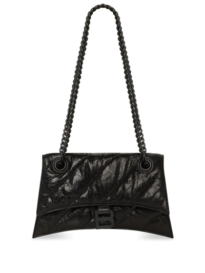 Balenciaga Large Crush Chain-strap Shoulder Bag In Black
