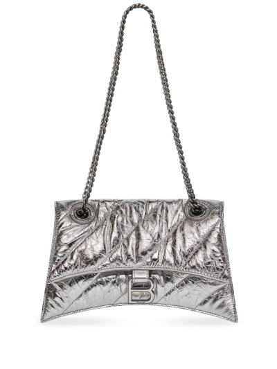 Balenciaga Crush Chain-strap Shoulder Bag In Silver