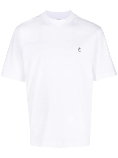 Etudes Studio Logo-embroidered Oversize T-shirt In Bianco