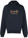 Martine Rose Logo-embroidered Drawstring Hoodie In Blau