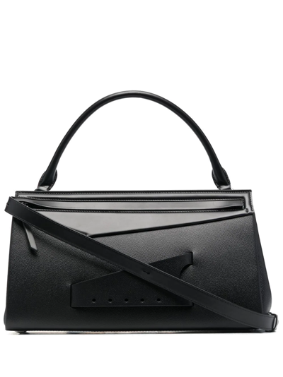 Maison Margiela Four-stitch Geometric-panel Leather Handbag In Schwarz