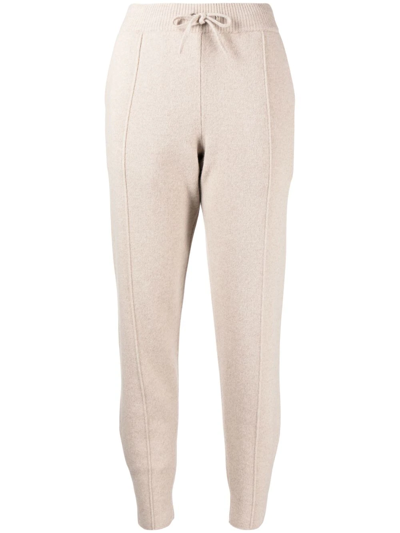 Pringle Of Scotland Cashmere Track Trousers In Stone Melange