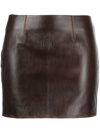 16ARLINGTON DISTRESSED-EFFECT LEATHER MINISKIRT