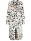 Yuhan Wang Belted Faux Fur Coat In Schwarz