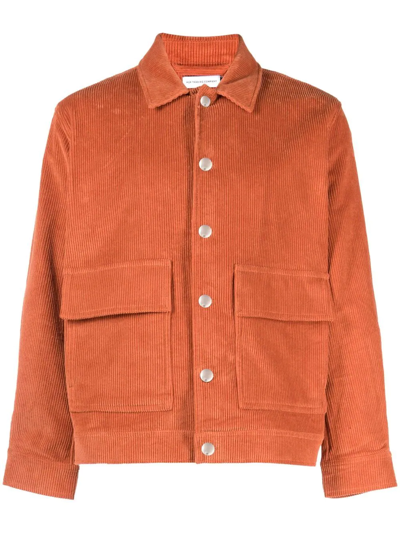 Pop Trading Company Embroidered Cotton-corduroy Jacket In Cinnamon Stick