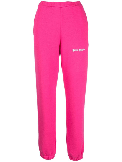 Palm Angels Logo-print Cotton Track Pants In Pink