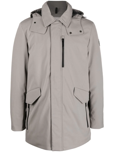 Woolrich Barrow Detachable-hood Coat In Grey