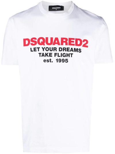 Dsquared2 Slogan Logo-print T-shirt In White