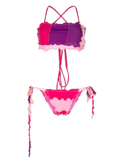 Sherris Ruffle Pink Panelled Bikini