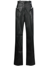 ALEKSANDRE AKHALKATSISHVILI CUT-OUT FAUX-LEATHER PANTS