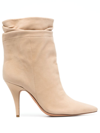 ALEXANDRE BIRMAN GATHERED LEATHER BOOTS