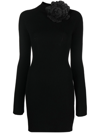 Blumarine Cut-out Wool Mini Dress In Schwarz