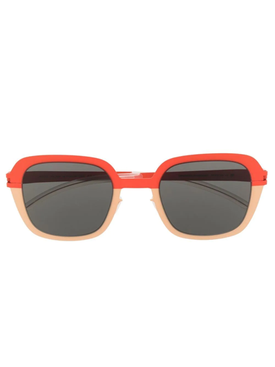 Mykita Two-tone Round-frame Sunglasses In Orange
