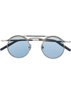 Matsuda Round-frame Titanium And Acetate Sunglasses In Silber