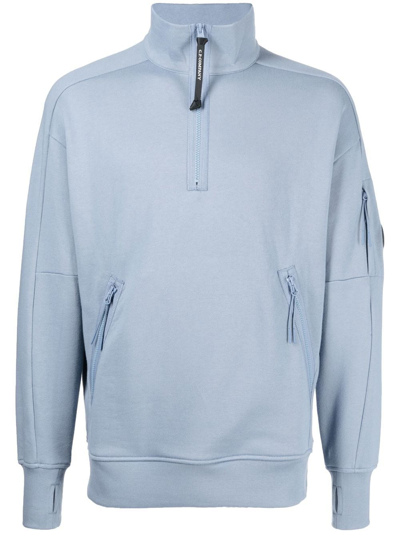 C.p. Company Zip-fastening Sweatshirt In Blue