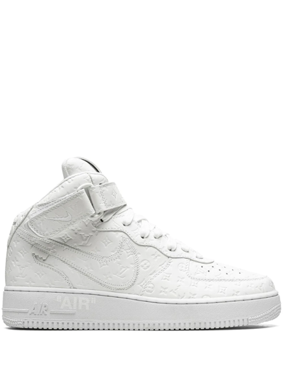 Nike X Louis Vuitton Air Force 1 Mid Sneakers In White